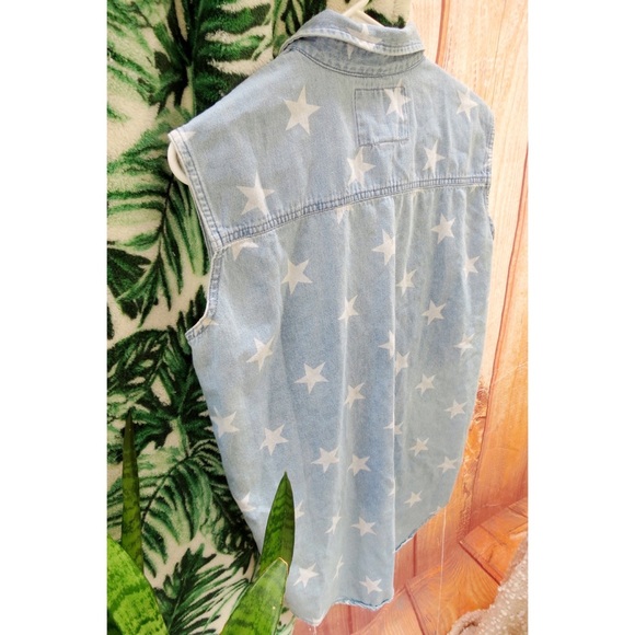 Vintage express star pattern button down tank top 🍃 - Picture 3 of 5